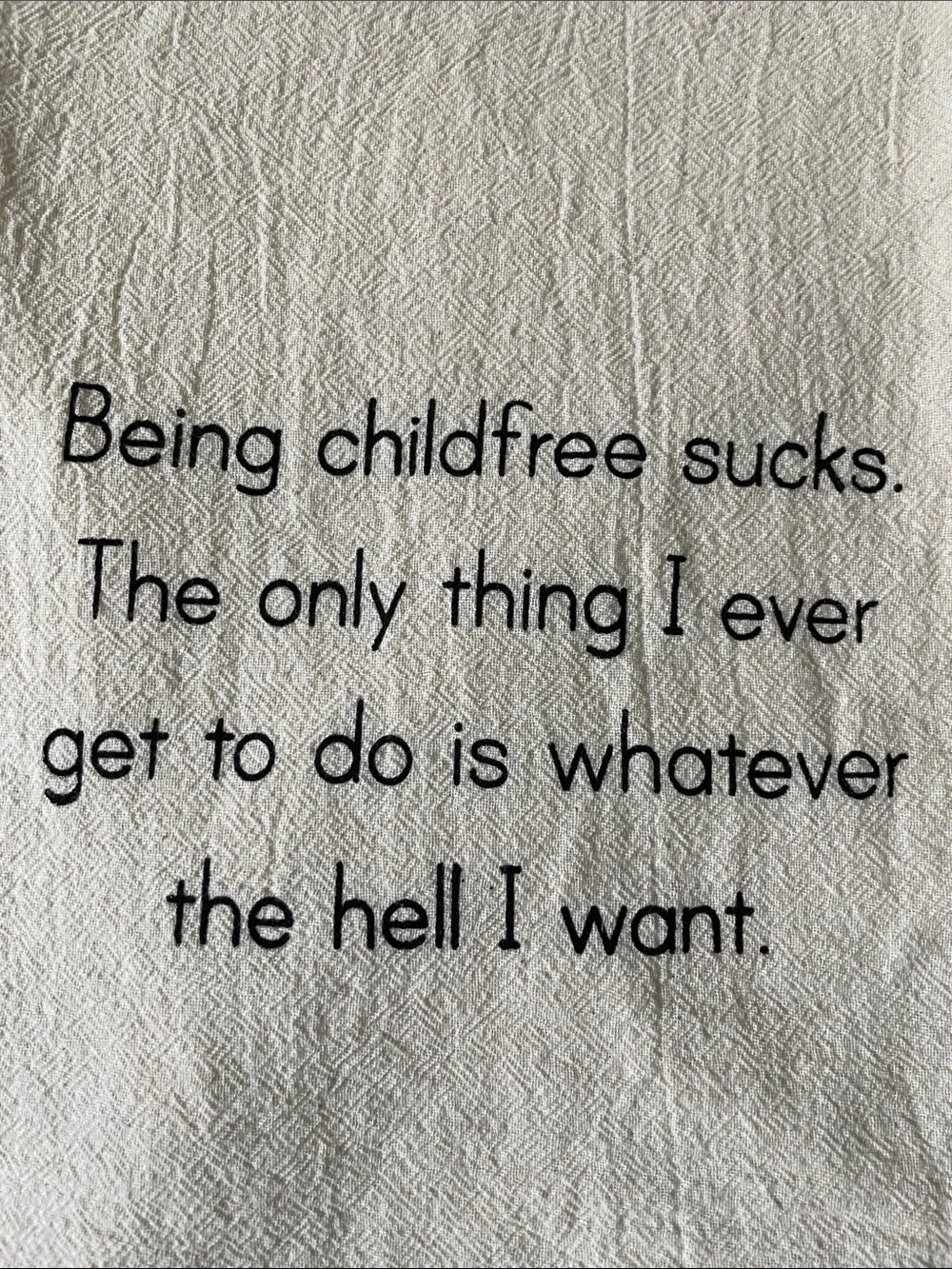 Natural Textured Cotton Towel With Funny Graphic